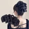 Pinza per Capelli da Donna Decorazione in Tessuto Multistrato Colore Solido Artiglio Forte Antiscivolo Decorazione Capelli Organizzazione Strumento per Acconciatura da Donna
