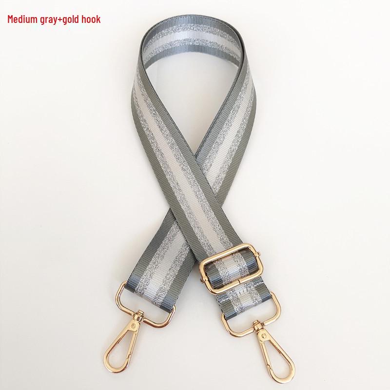 Colorful Women's Crossbody Bag Strap with Gold and Silver Thread – Wide, Long Handbag Accessory
