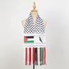 Sciarpa Araba Bianco Nero Frange Colorate Stole Sottili Lunghe Arabe Elementi Etnici Pareo Moda Unisex Foulard in Poliestere