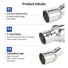 Exhaust Tip Tailpipe Stainless Steel Round Angle Adjustable K285 76mm