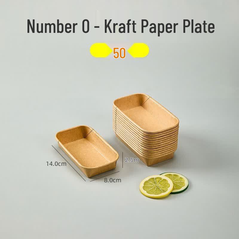 Disposable Rectangular Kraft Paper Food Trays