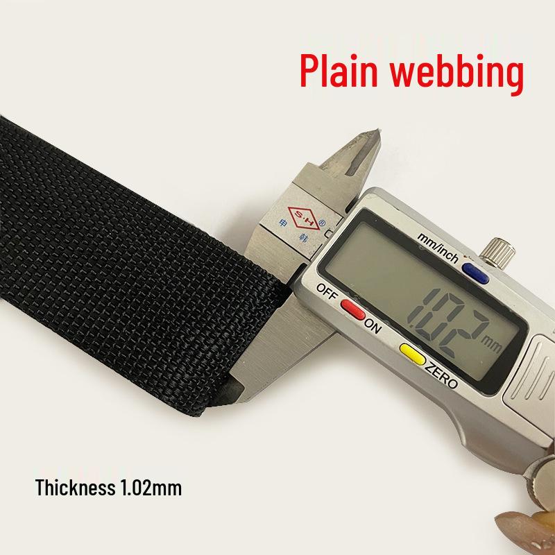 Black Thickened Polyester Herringbone Webbing Tape for Bags and Straps