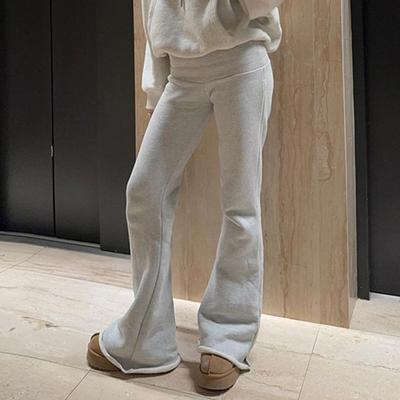Ins Style Fashion Trend Solid Color Hot Girl Low Waist Hip Basic Wide Leg Casual Flared Trousers 2024 Autumn and Winter Style