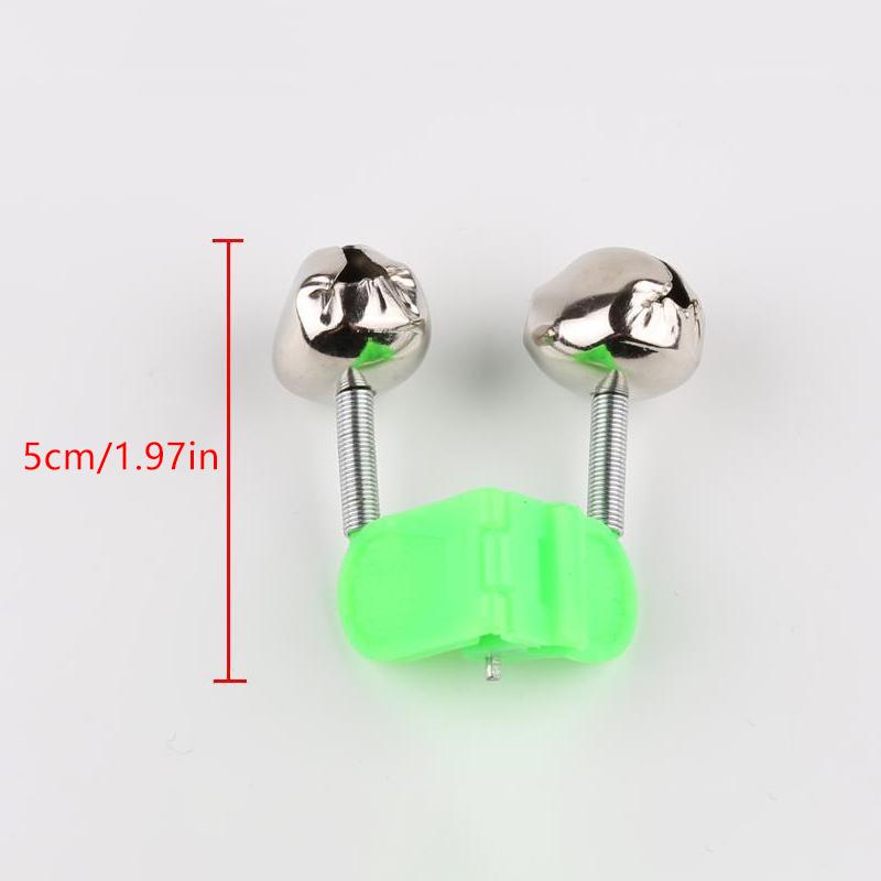 

50 шт. Рыболовные сигнализаторы поклевки Колокольчики на удилище Клипсы-колокольчики Звонок Зеленый АБС Рыболовный аксессуар Уличный Индикаторы поклевки