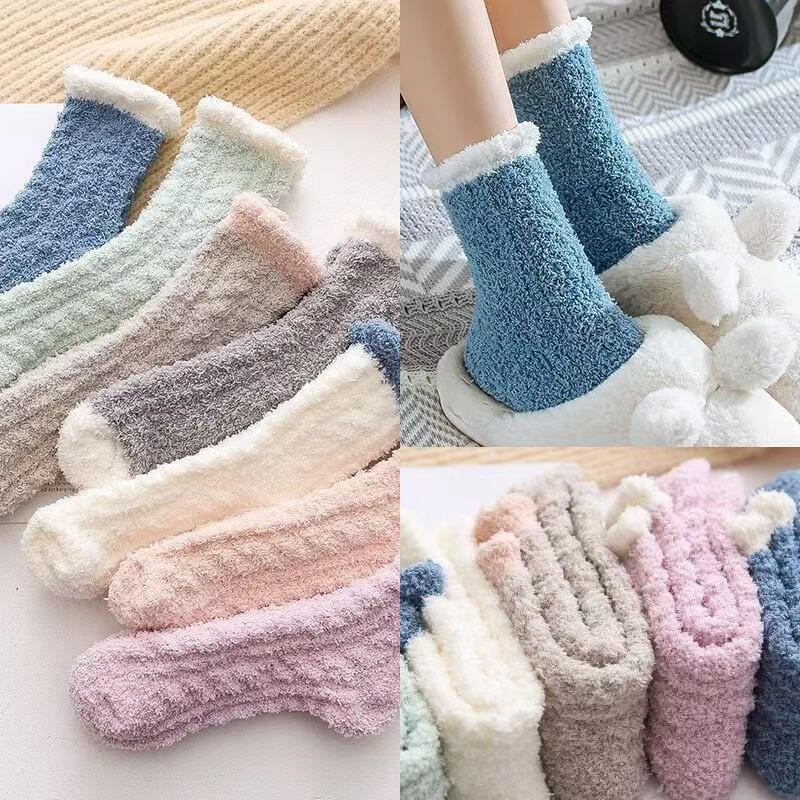 Women s Winter Warm Boucle Poggle Pastel Sleep Socks emerald
