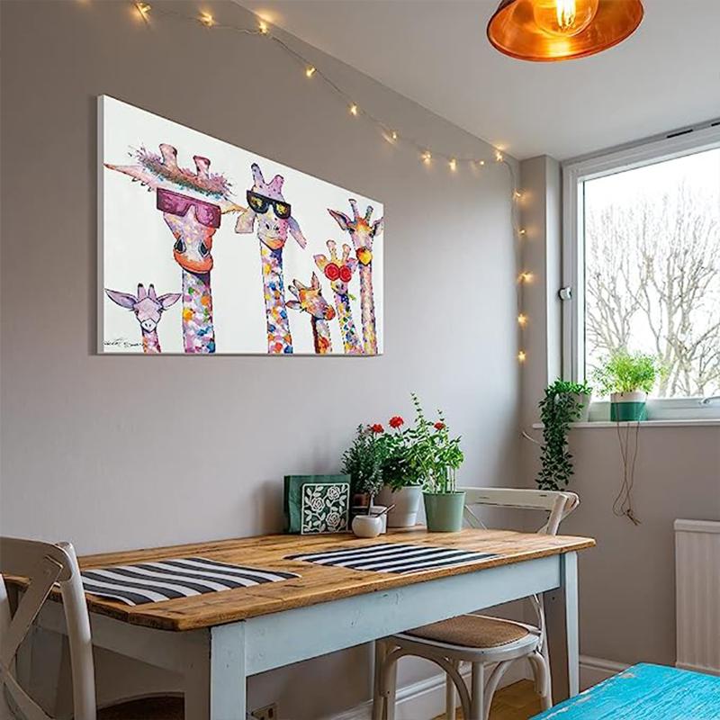 Zabawne zwierzę słodkie żyrafy rodzina obrazy na płótnie plakat i wydruk sztuka ścienna do salonu dekoracja ścienna Cuadros Unframe