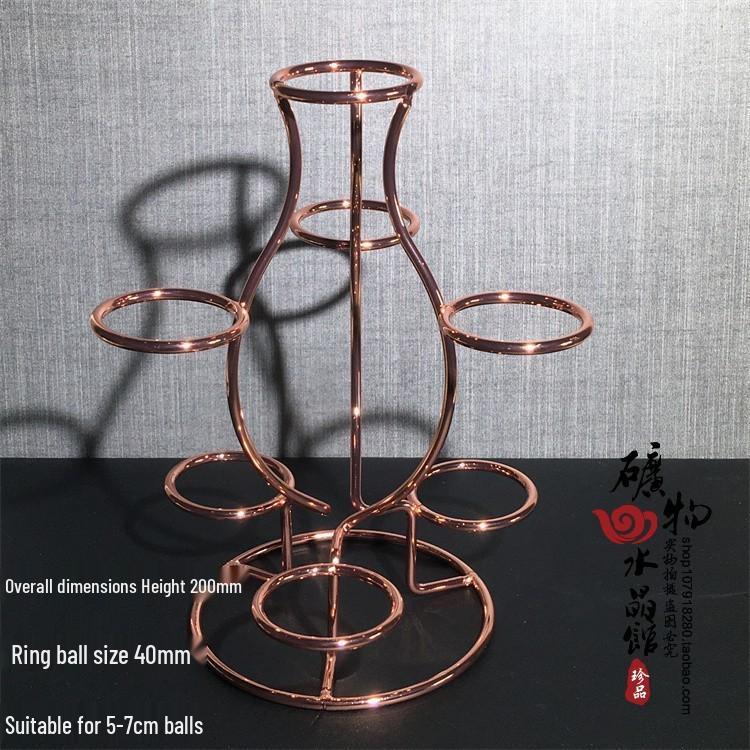 Wooden & Metal Mineral Crystal Ball Display Stand