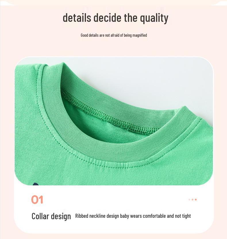New Summer Girls' Animal Print Short-Sleeve T-shirt - European & American Fashion Round Neck Children's Top