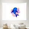 Ocean Whale Tapestry Wall HangingBlue Marine Animal DecorBeach Vibes Room AestheticGalaxy Space PatternTrippy ArtBoho Home Decor