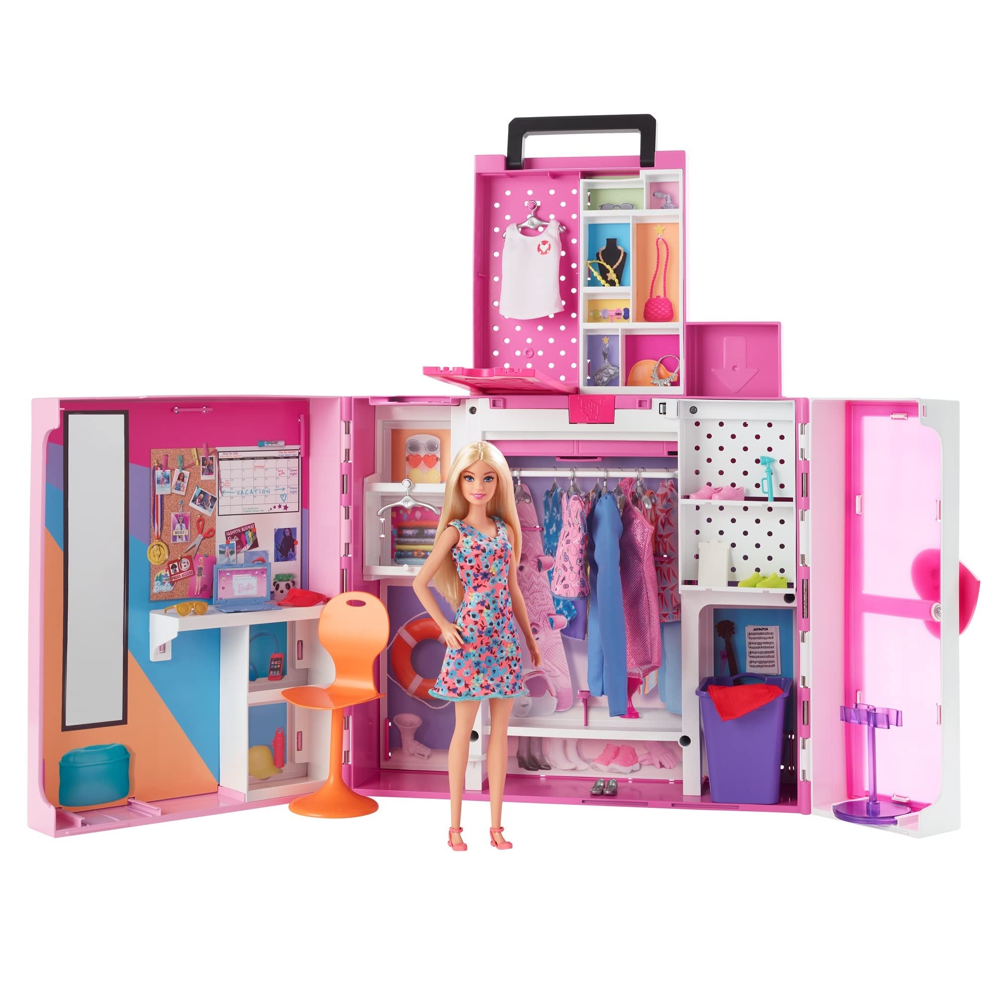 

Barbie Dream Closet Двухэтажная комната, полная вещей для вечеринок и работы [Кукольный домик с нарядами] [В комплект входят кукла и аксессуары] [От 3 лет]