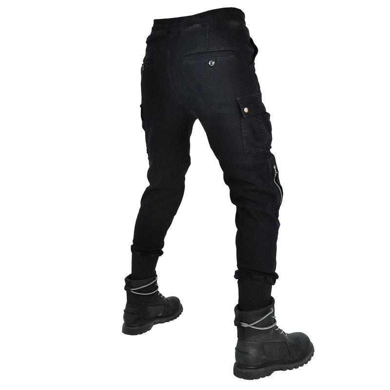 Motorcycle riding jeans casual locomotive anti-drop and windproof Kevlar tooling pants men's four-season protective gear adjustable