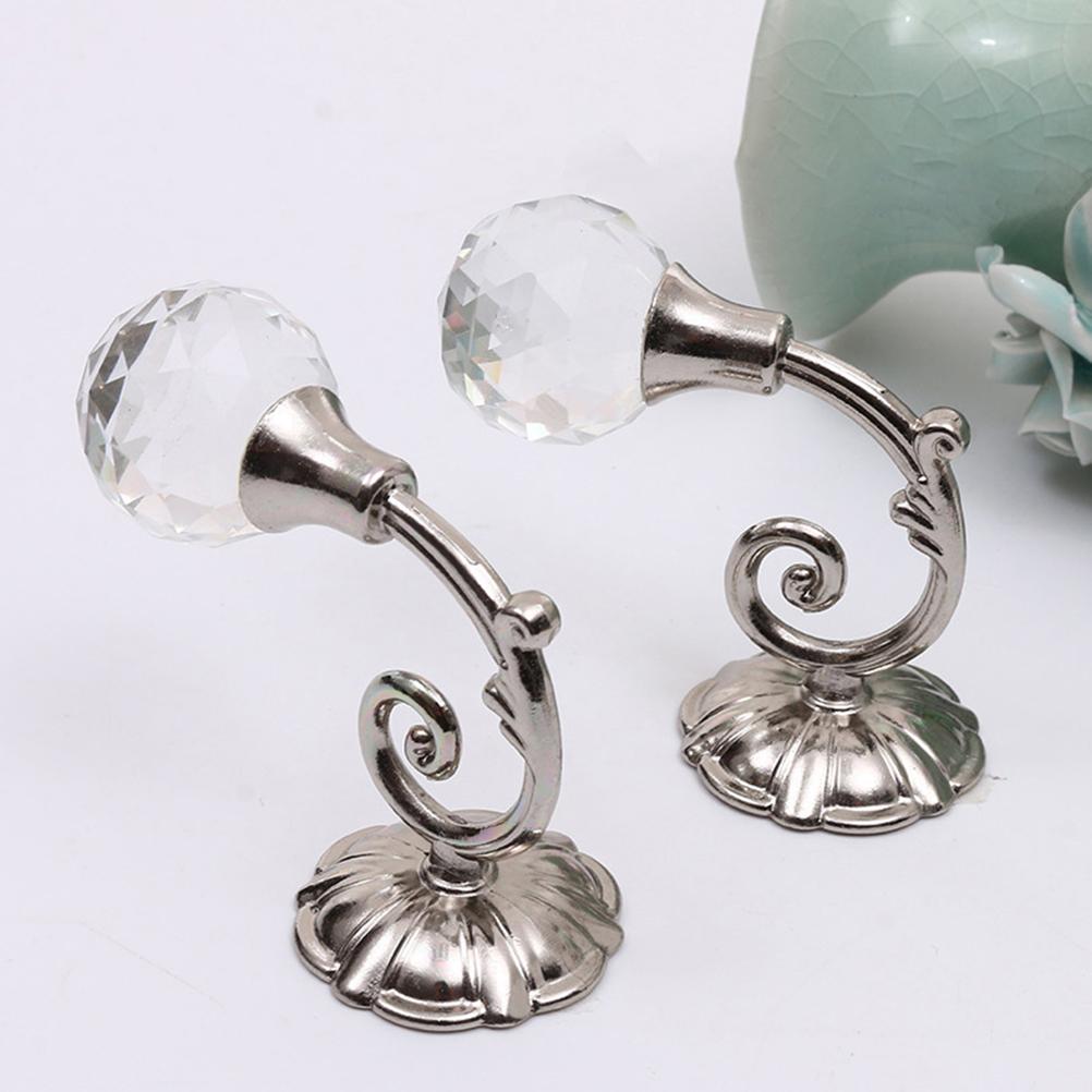 2Pcs Durable Ball End Polished Curtain Tieback Hook Expansion Plug Finish Modern Shaped Metal Wall Mounted