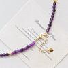 Vintage High Quality Purple Quartzite Natural Royal Amethyst Design Sense Necklace Collarbone Chain Women