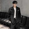 Men's High-End Dark Deconstructed Metal Buckle Motorcycle Jacket