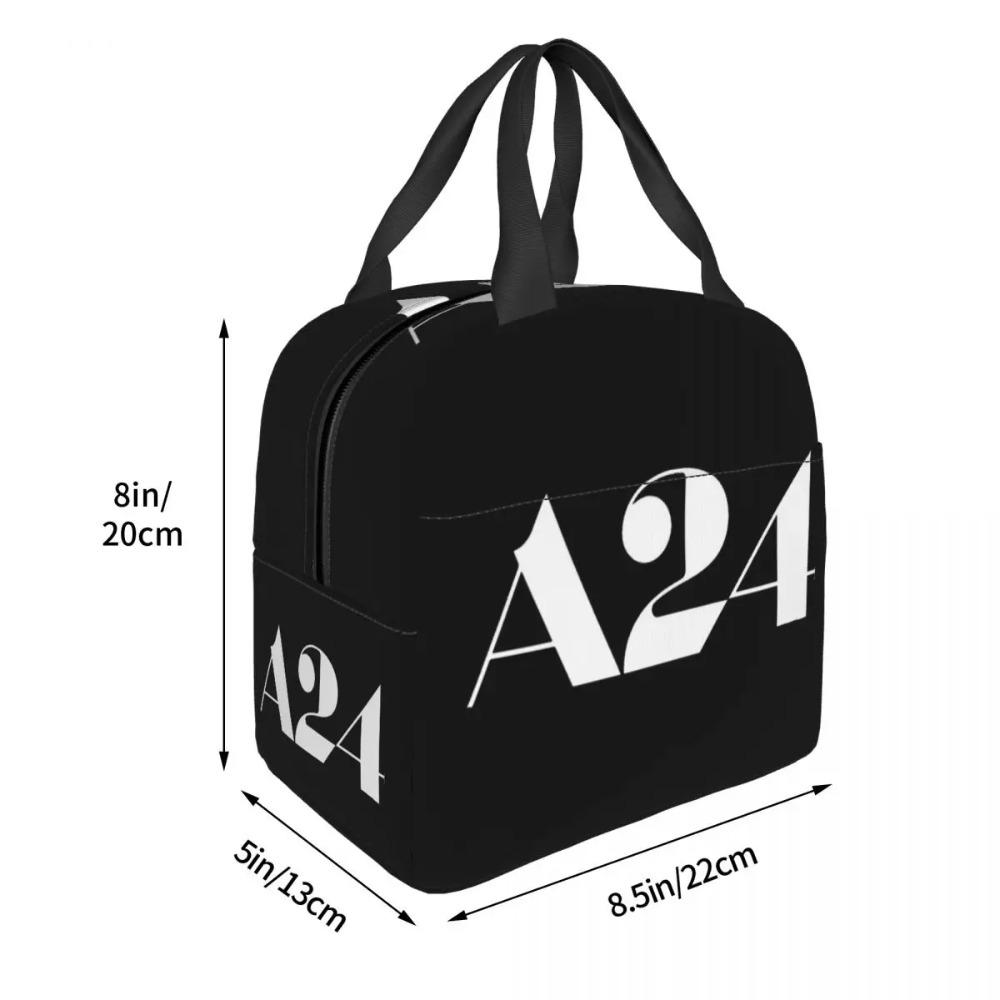 A24 White Logo Insulated Lunch Bag for Kids School Cooler Thermal Food Box Tote Leakproof Lunch Boxes Container