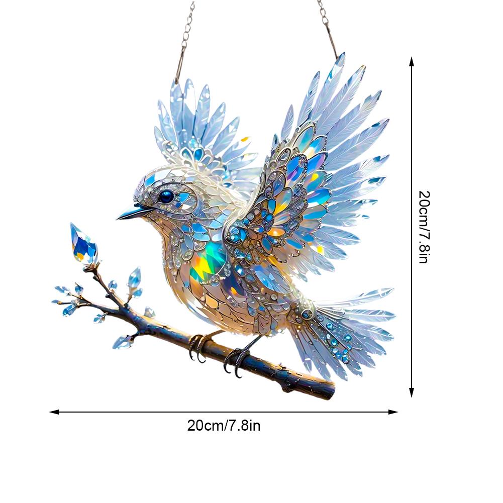 Creative 2D Acrylic Hummingbird Hangings Pendant Ornaments Sun Catcher Window Stained Birds Hummingbird Window Garden Decor