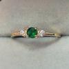 Nuovi Anelli Romantici Delicati Per Donna Cristallo Verde Zirconia Cubica Colore Oro Matrimonio Fidanzamento Anello da Donna Gioielli di Moda