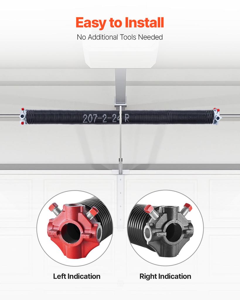 SucceBuy Garage Door Torsion Springs Pair Cycles Electrophoresis Black Coated for Replacement Garage Door Springs