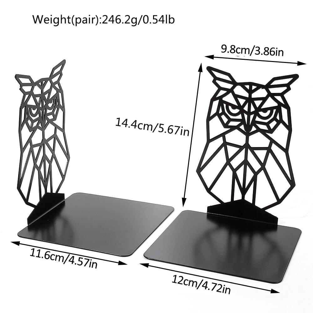 Wise Owl Book Ends For Shelves Iron Bookends Duty Bookends For Heavy Book Organizer Book Bookrack Stand Shelf Decoration