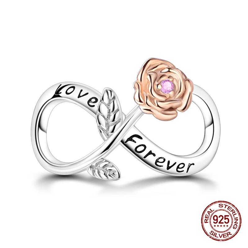 Charms Copper Rose Series Charms Beads Fits 3Mm Original Bracelet Necklace Womens Diy Fine Jewelry Gifts Making