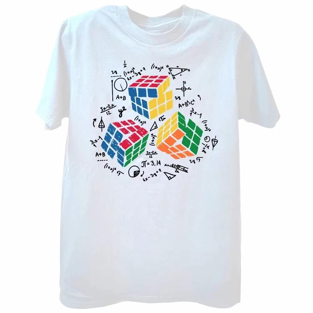 Summer Men's T-Shirt Cartoon Printed Men's Women's Cotton Short Sleeve Tops Casual Fashion Street Clothing Oversized Pullover