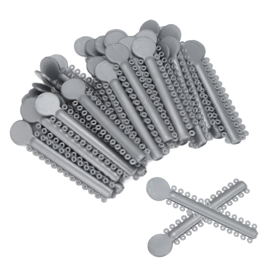 40 ks Ortodontické ligatury Plastové Stříbrné barvy Zubní Elastické Ligatury pro Zubní Ortodoncii