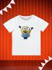 Round Neck Printed Pattern Pullover Short Sleeve Kids Tops Minions
