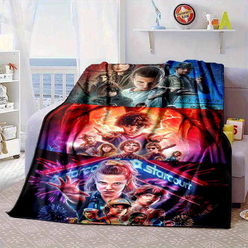 Stranger Sci-fi Adventure Blanket Flannel Blanket for Bed, Sofa, Camping, Hiking, Picnic Essentials, Gift for Family Fan Gifts