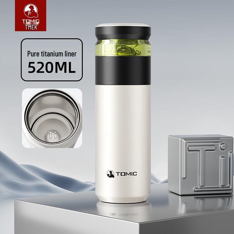 TOMIC Titanium Lined Tea Infuser Thermos Mug