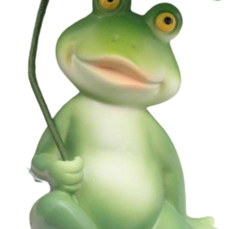 Weather Resistant Frogs Garden Statue With Umbrella Resin Statue Decoration For Yard Aquariums Landscape Props