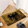 Vintage Yellow Background Double Headed Eagle Print Area Rug, Non Slip Soft Floor Mat Living Room Home Decor Carpet