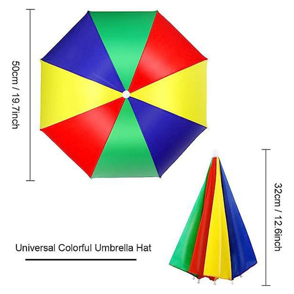 Outdoor Fishing Sunshade Waterproof Camping Headwear Beach Head Umbrella Hats Fishing Hat Portable Rain Umbrella Hat Foldable