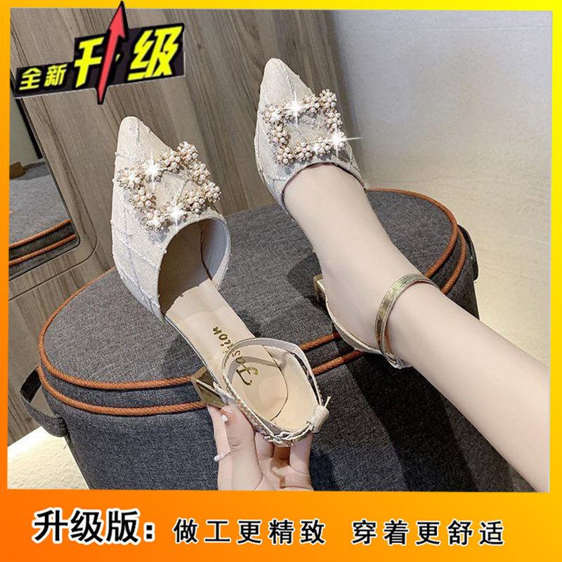 

Туфли-босоножки на толстом каблуке в сказочном стиле с юбкой 2025 новая летняя модель с острым носком на высоком каблуке женские 40