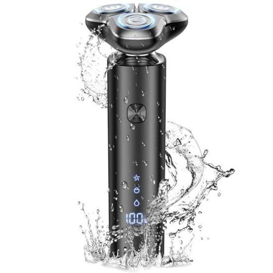 Shaver Beard Shaving Electric 2026 Evolution 54 Blades 360 Rotating LED Screen IPX7 Waterproof Bath Wet Dry Use Long-lasting Battery Lightweight Low