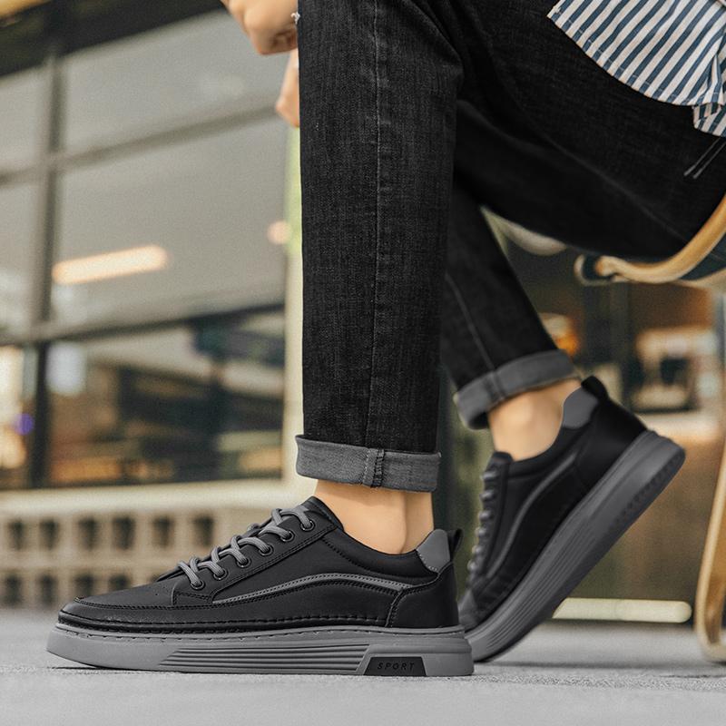 Skórzane Buty Codzienne Męskie Luksusowe Białe Trampki Moda Outdoor Projektant Mody Uniwersalne Retro Niskie Buty do Chodzenia Męskie