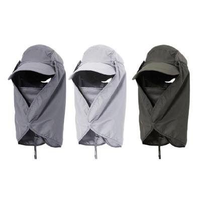 Outdoor Hiking Sun Hat Breathable Adjustable Caps Sun Protections Hat with Detachable Face Cover & Neck Flap Fishing Hat