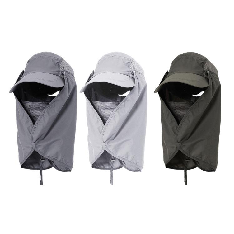 Outdoor Hiking Sun Hat Breathable Adjustable Caps Sun Protections Hat with Detachable Face Cover & Neck Flap Fishing Hat