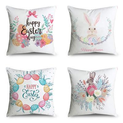 Short Plush Material Pillowcaseeaster Theme Pillowcase Easter Egg Rabbit Pillowcase Holiday Party Home Decoration Cushion Cover