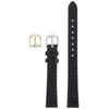 CREPHA Watch Strap, 12mm, Calfskin Leather, Anti-Static, Antibacterial, and Odor-Resistant, with Buckle and Tool, Black, S3-12