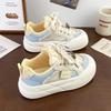 New niche board shoes women's 22025 spring new versatile big head bread shoes platform white shoes