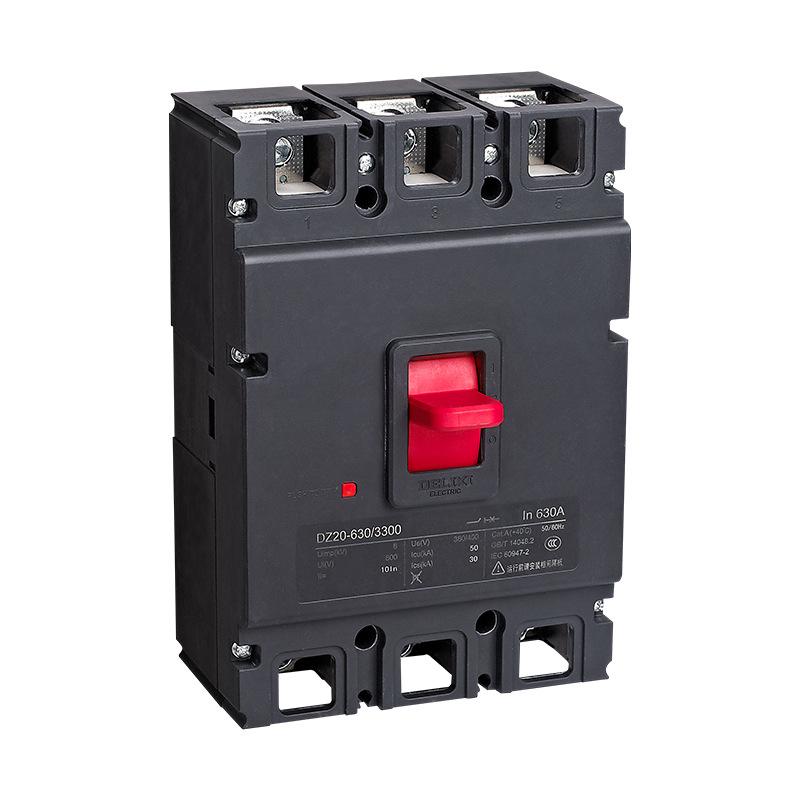 3P Plastic Case Circuit Breaker DZ20Y-630/3300, Three-Phase 380V, 630A Air Switch.
