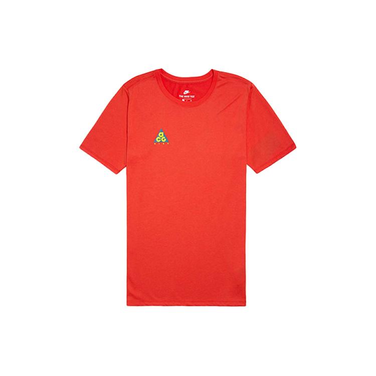 

New Nike ACG Set in Sleeve T Shirt Men s Red AQ3951-634 S