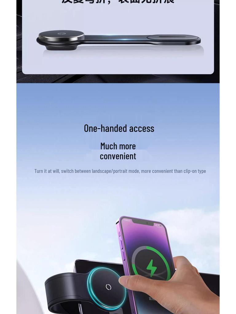 15W Faltbare MagSafe Kabellose Autohalterung mit Magnetischer Armaturenbrett-Navigation