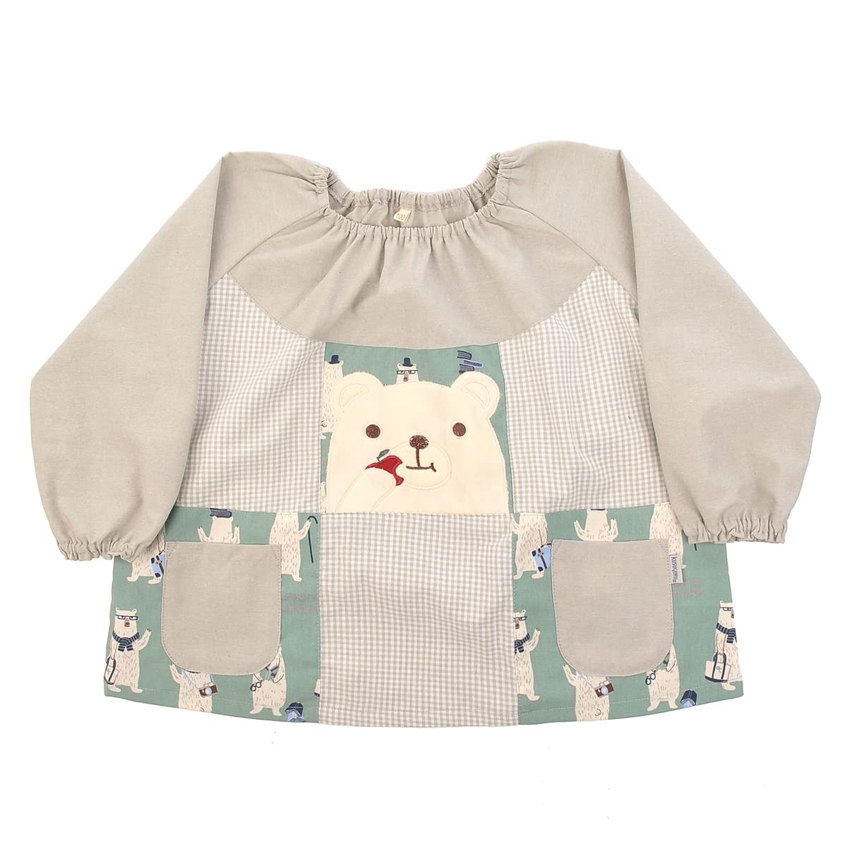 

Smock Polar Bear Pattern Kids Smock Green 100cm [Kusuguru Japan] KSM205-01 зелений