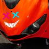 Motorcycle Helmet Stickers Car Reflective Waterproof Smile Face Decal Motocross Auto Rear Window Personalized Stickers
