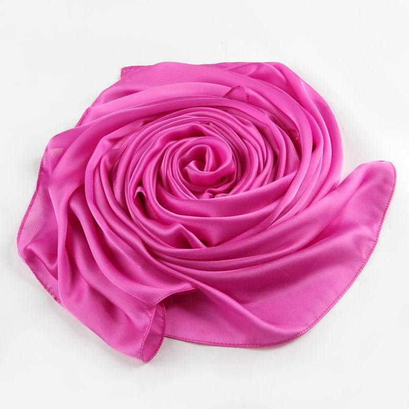 Women's Versatile Long Satin Scarf - Solid Color, Summer Sunscreen Shawl