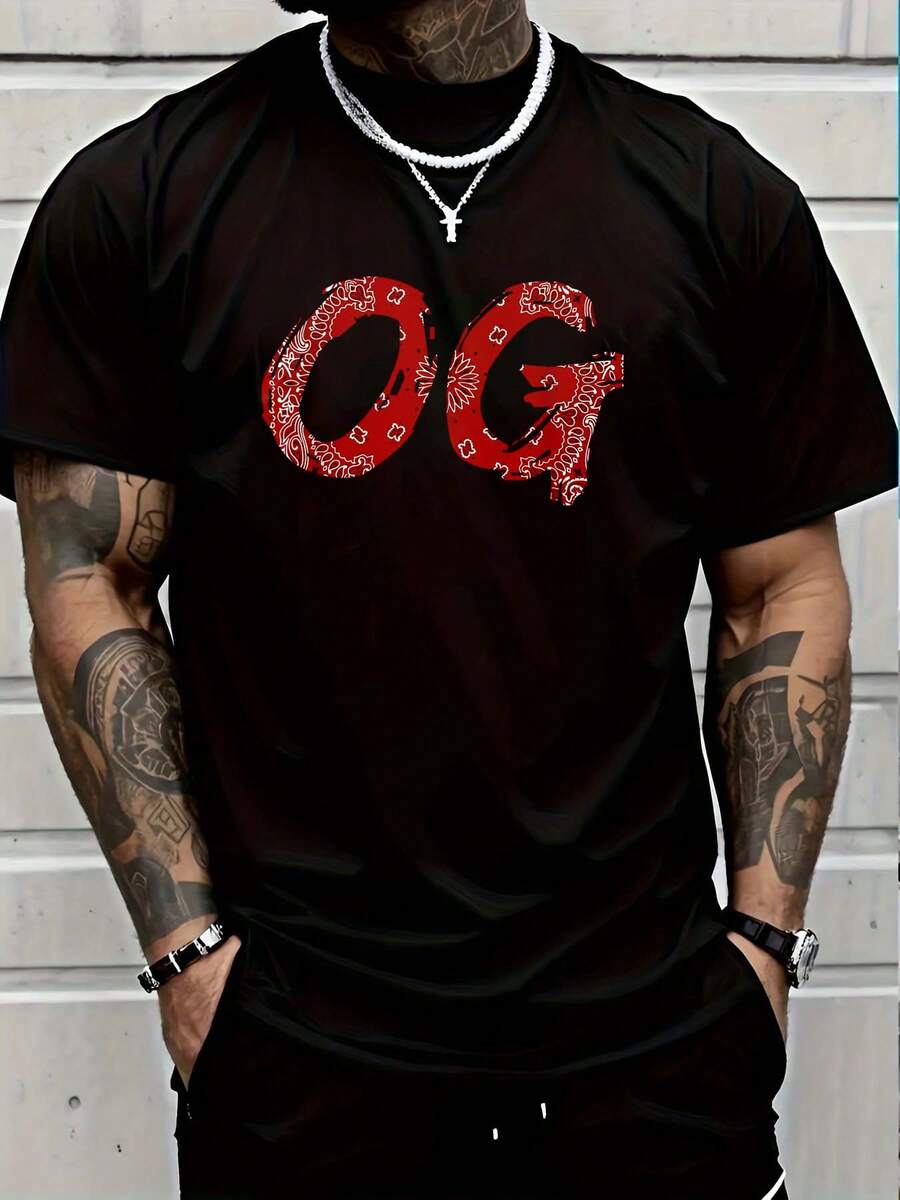 OG Shirt Original Gangster Compton Red Bandana-Print  Unisex s T-Shirt S