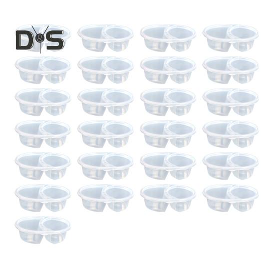 5/10/15/25Pcs Seasoning Box Disposable And Reusable Leak-Proof Lid Double Compartment Condiment Container for Condiment Dip Sauce Sampling And Travel