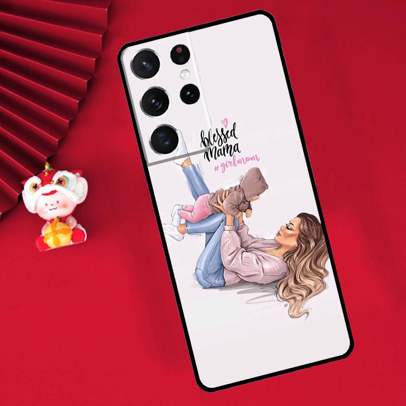 Baby Mom Daughter Girl Son Dad Case For Samsung Galaxy S24 S26 Ultra S21 S22 S20 S23 S25 Ultra Plus S10 S25 FE Cover Funda