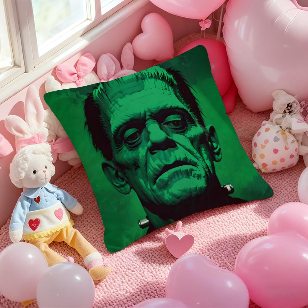 UUniversal MMonsters Horror Pillow Case Soft Plush Fabric DoubleSided Printed Cushion Cover Warm Winter Sofa Pillow Case